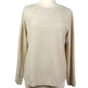 NWOT Crofts and Barrow Beige Knit Boat Neck Sweater
